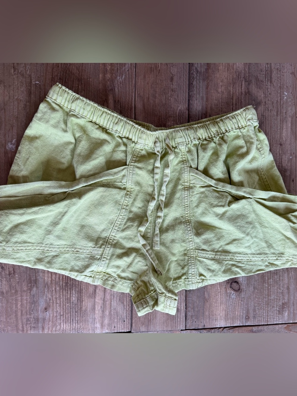 Good Fortune Linen & Cotton Shorts Free People $68.00 Warm Olives Multiple Sizes - Picture 5 of 15